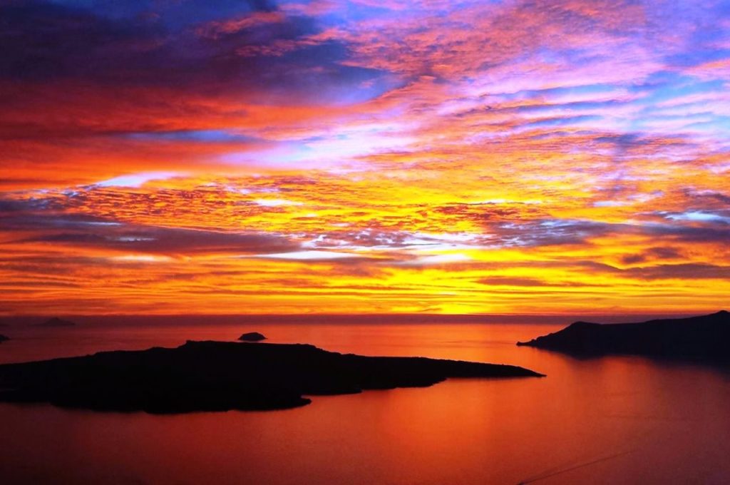 Santorini Sunset from above